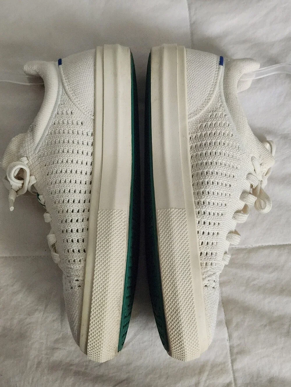Rothys The RS02 Sneaker Womens Size 7 US Courtside White Perforated Knit Shoes